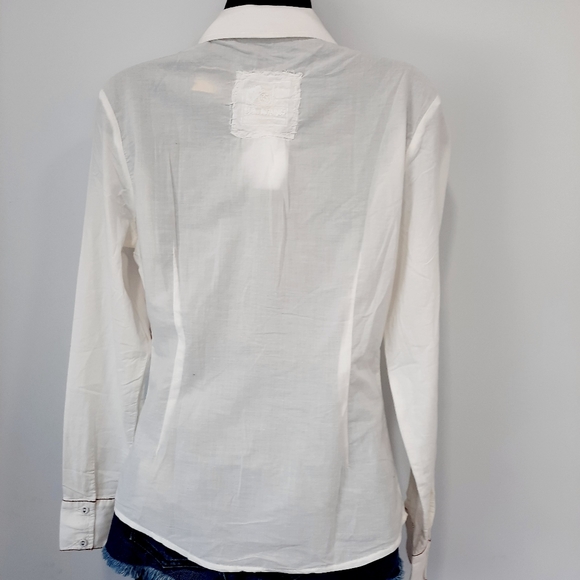 Da-Nang White XSmall Collard Button Down Shirt NWT - Picture 7 of 16